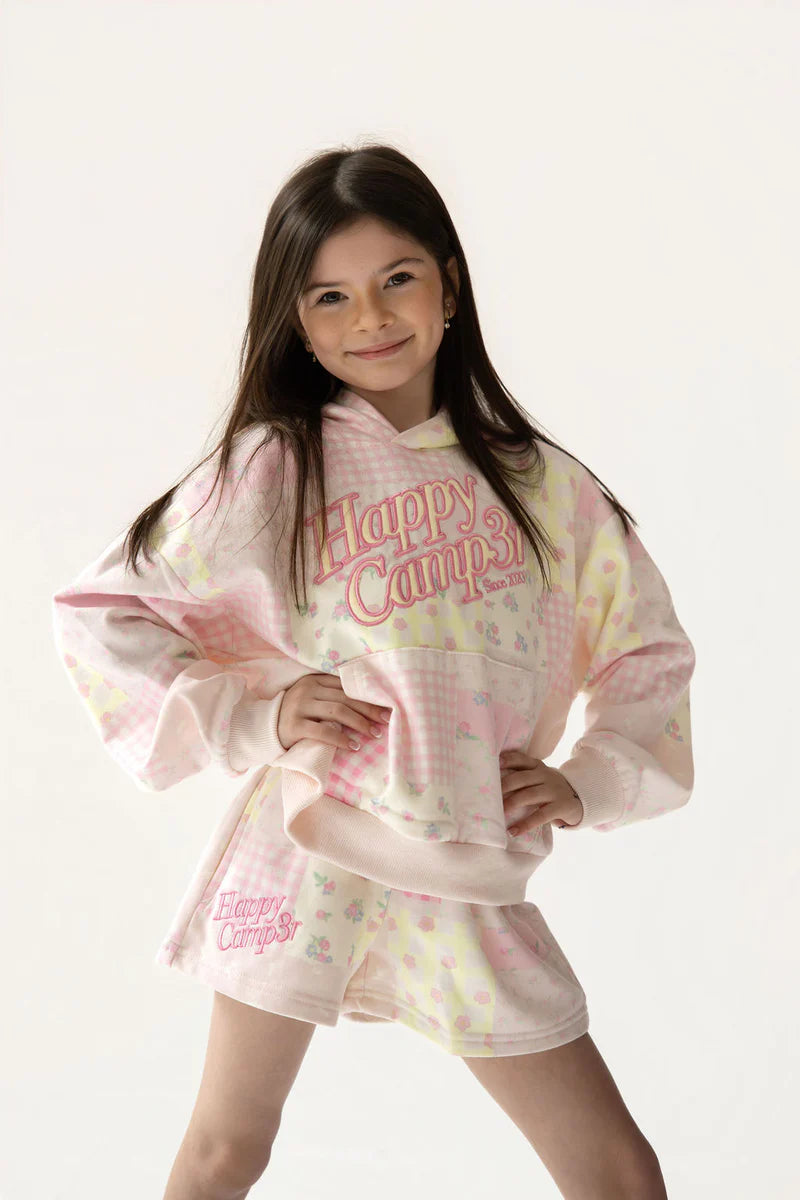 PINK PATCHWORK HOODIE