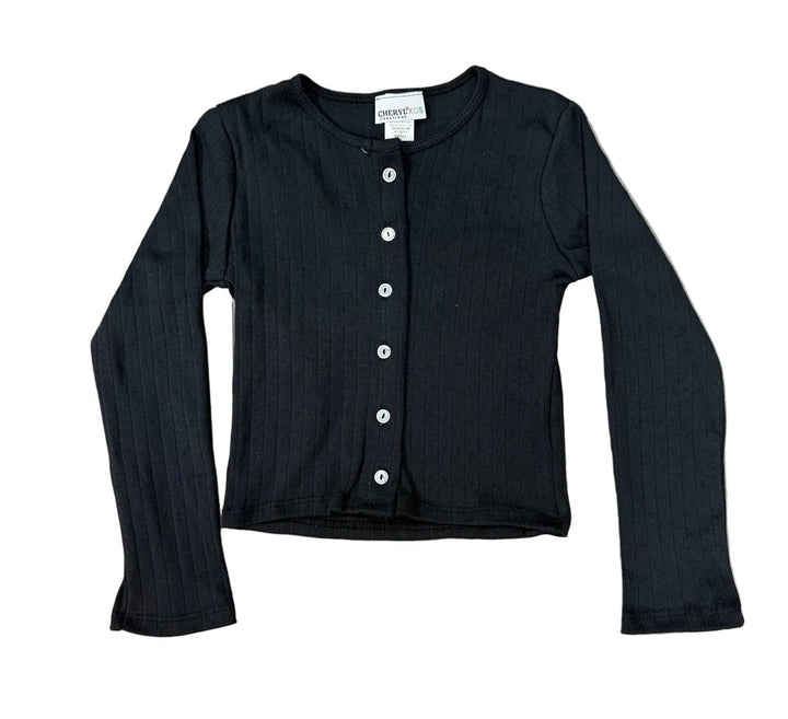 POINTELLE CARDIGAN | BLACK