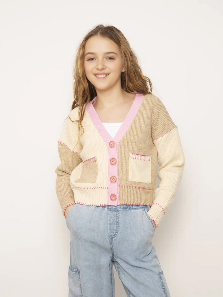 MALLORY WHIP-STITCH CARDIGAN