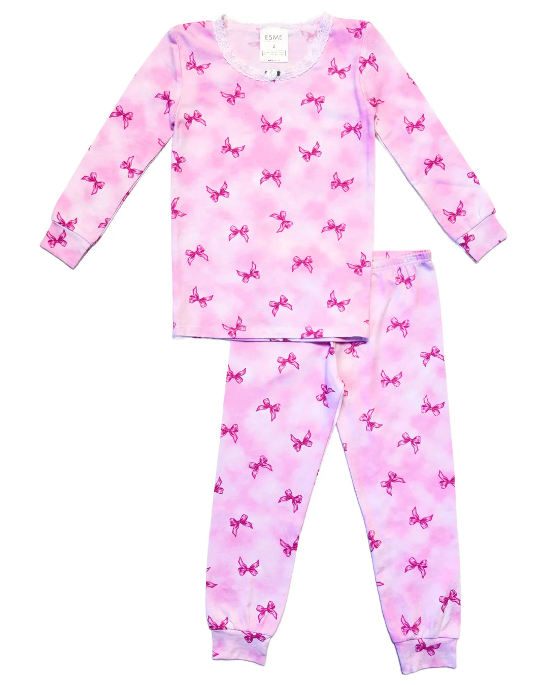 RIBBON BOWS FULL LENGTH PAJAMA SET