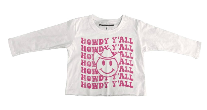 HOWDY Y'ALL CROP LONG SLEEVE SHIRT