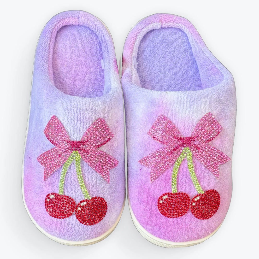 CHERRY BOW SLIPPERS