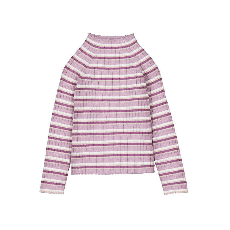 RIBBED MOCKNECK | VIOLET STRIPE