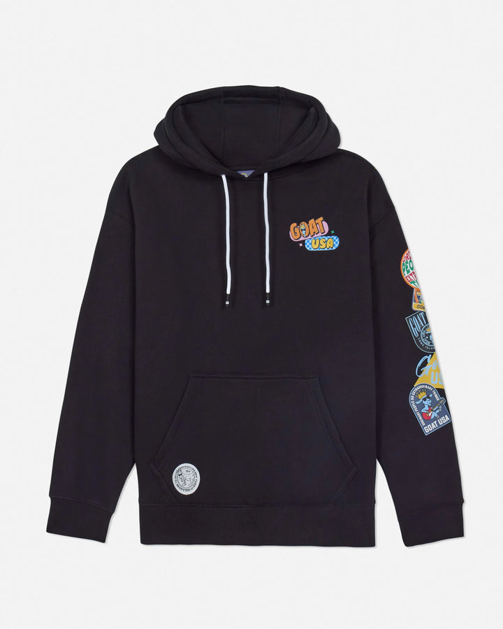 PATCH HOODED SWEATSHIRT | BLACK