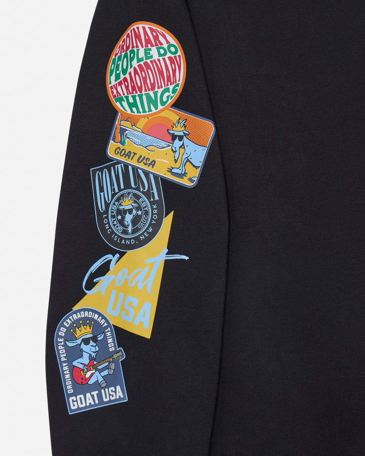 PATCH HOODED SWEATSHIRT | BLACK