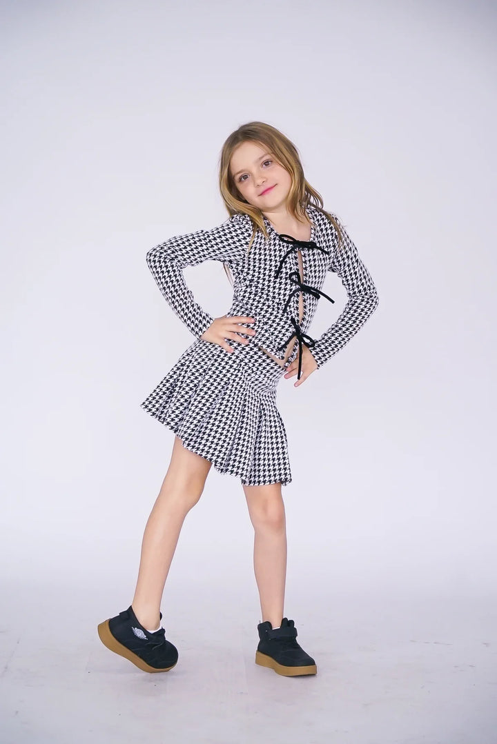 HOUNDSTOOTH CARDIGAN | BLACK/WHITE