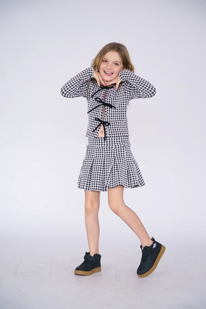HOUNDSTOOTH CARDIGAN | BLACK/WHITE