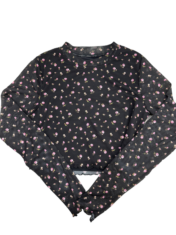 BOBBI L/S TOP | BLACK DITSY FLORAL