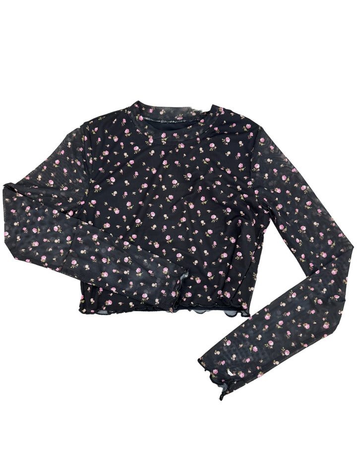 BOBBI L/S TOP | BLACK DITSY FLORAL