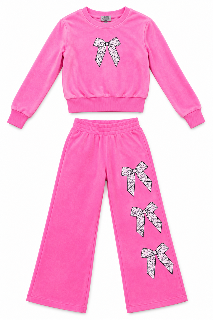 PINK BANDANA REVERSE FLEECE SWEATSHIRT