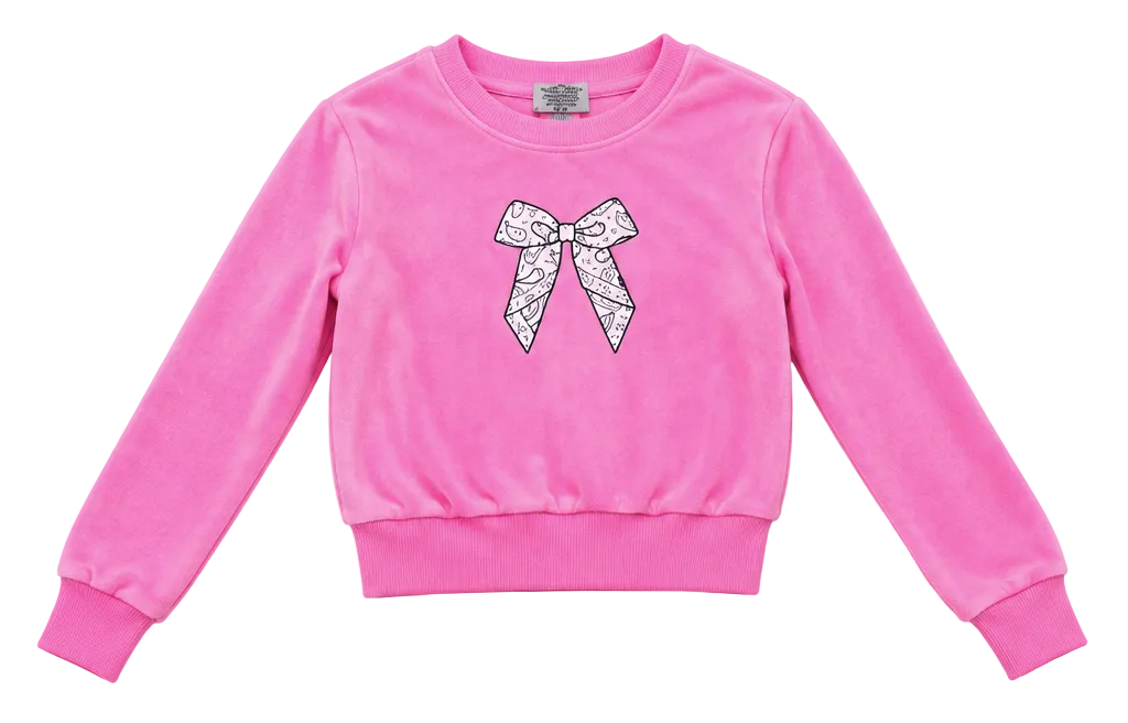 PINK BANDANA REVERSE FLEECE SWEATSHIRT