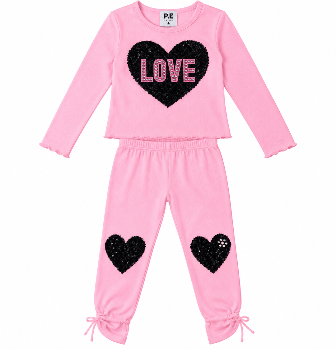 PINK L/S LOVE TEE & LEGGING SET