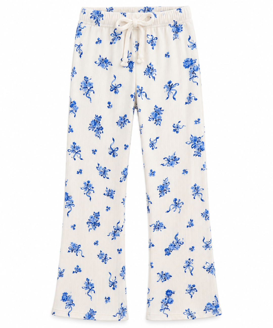 POINTELLE PANT | BLUE FLORAL RIBBON