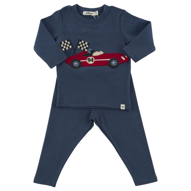 RACE CAR APPLIQUE 2 PC SET