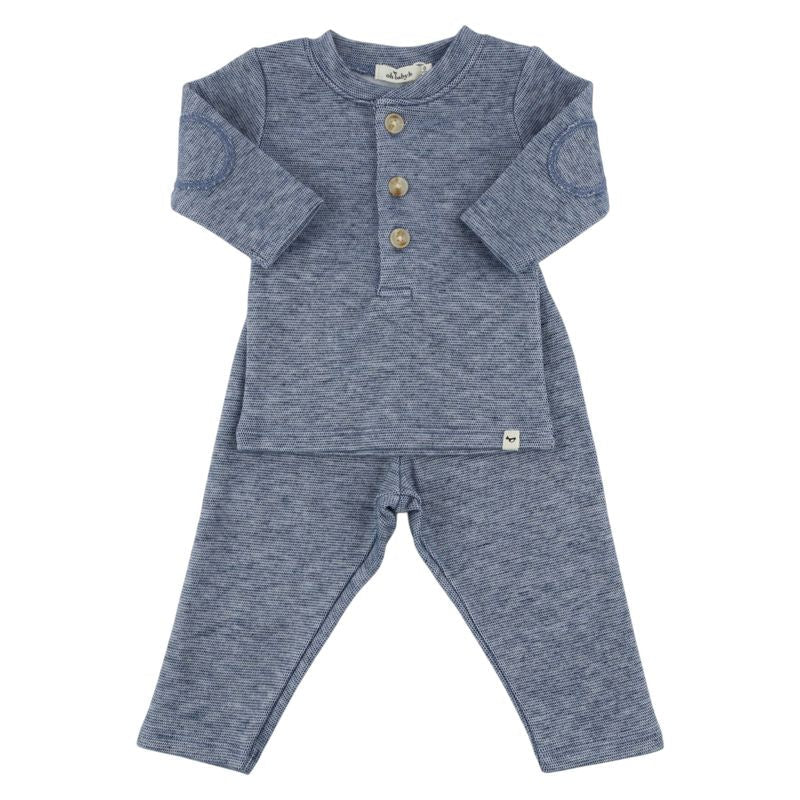 HONEYCOMB HENLEY 2 PC SET | DENIM