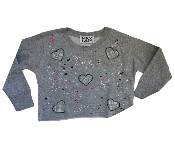 HEART APPLIQUÉ SWEATSHIRT