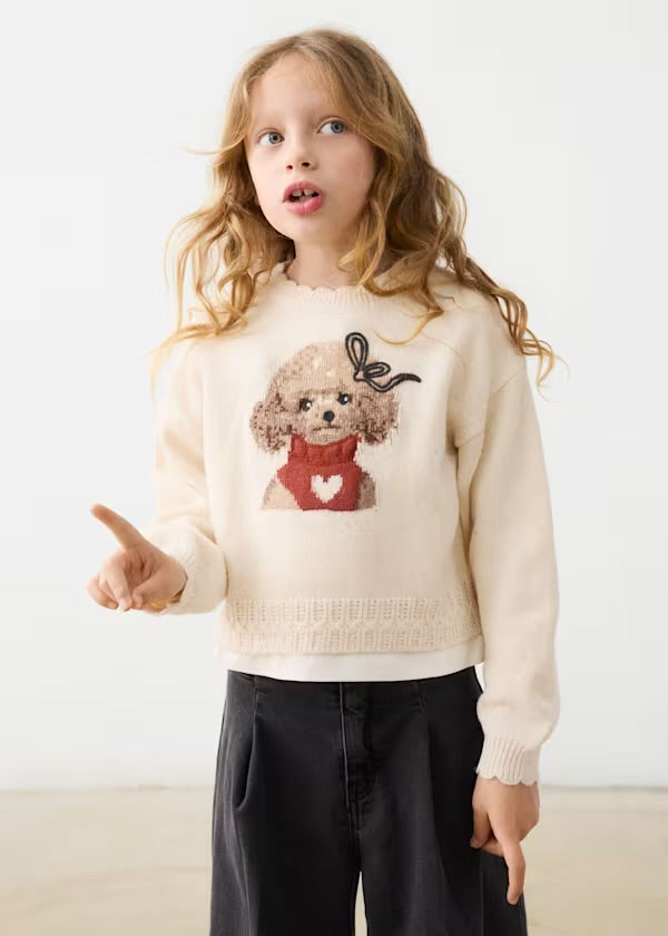 PUPPY INTARSIA SWEATER