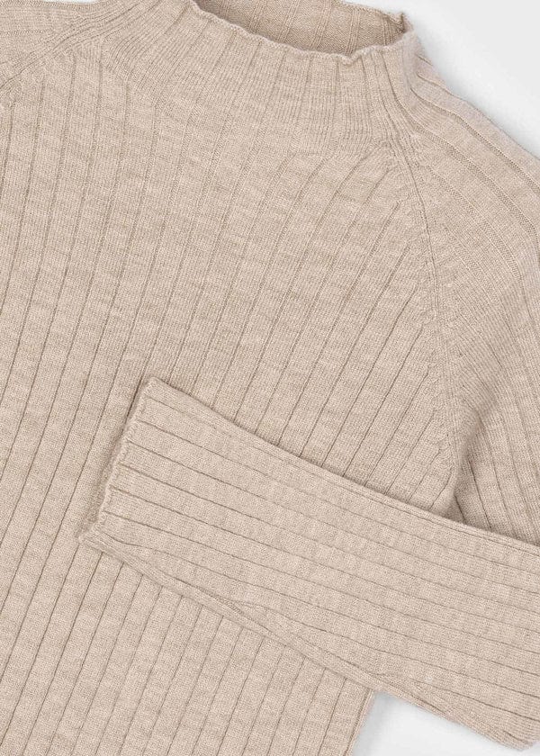 RIBBED MOCKNECK | QUINOA