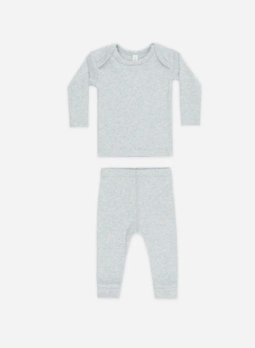 RIBBED TEE & LEGGING SET | DUSTY BLUE