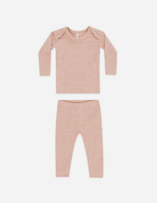 RIBBED TEE & LEGGING SET | ROSE