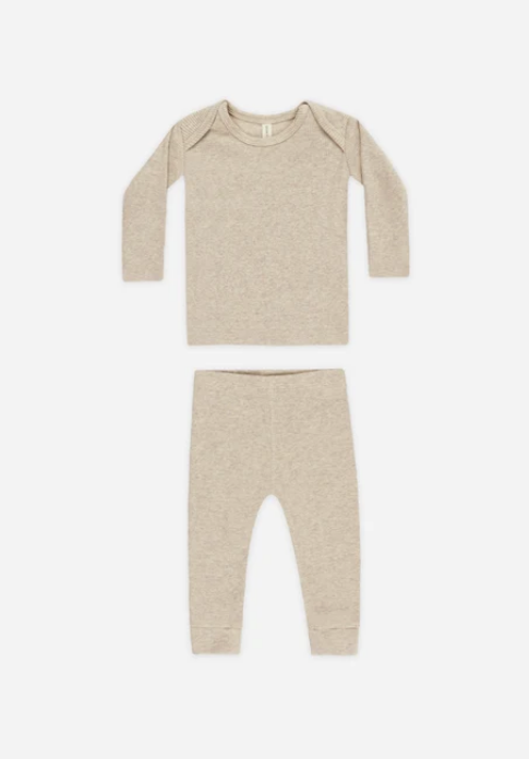 RIBBED TEE & LEGGING SET | TAUPE