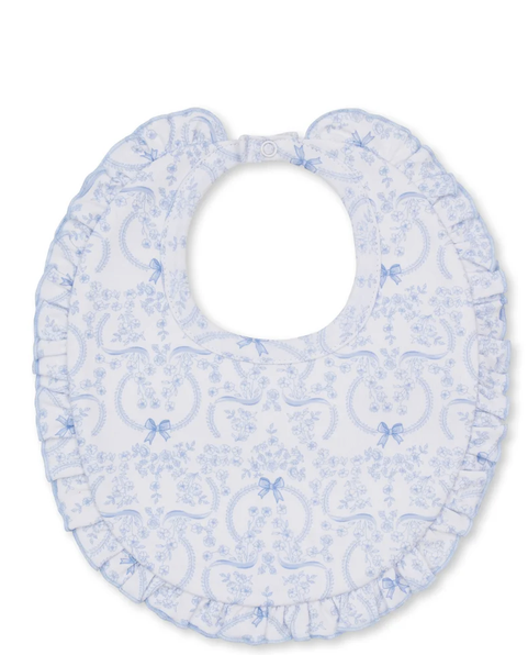 Delicate Blooming Bows Blue Bib