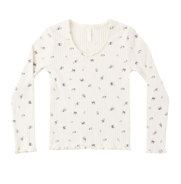 RIBBED LONG SLEEVE | NATURAL DITSY