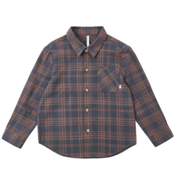 COLLARED LONG SLEEVE SHIRT | MIDNIGHT PLAID