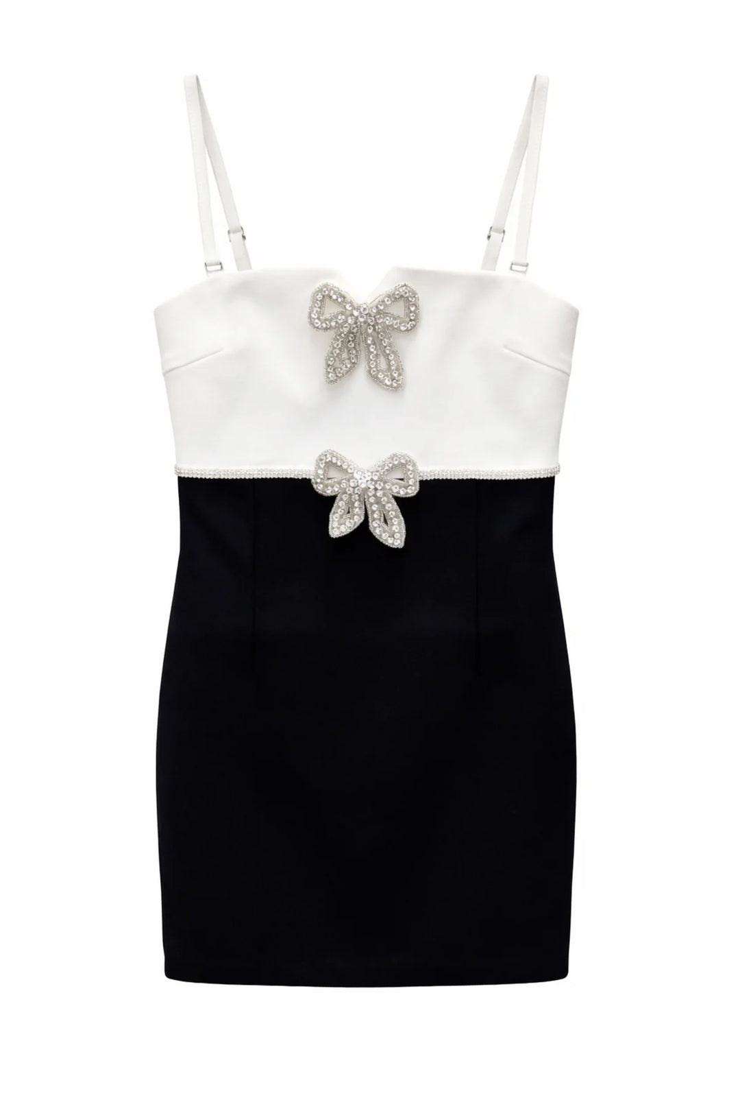 TEAGAN DRESS | WHITE/BLACK