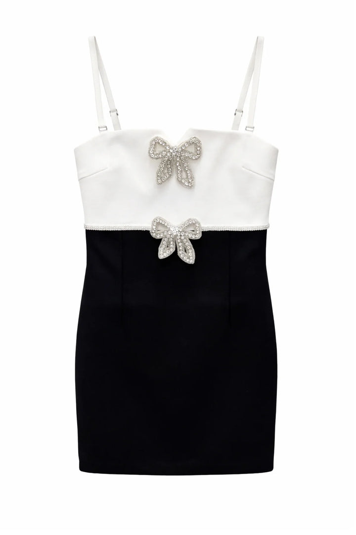 TEAGAN DRESS | WHITE/BLACK