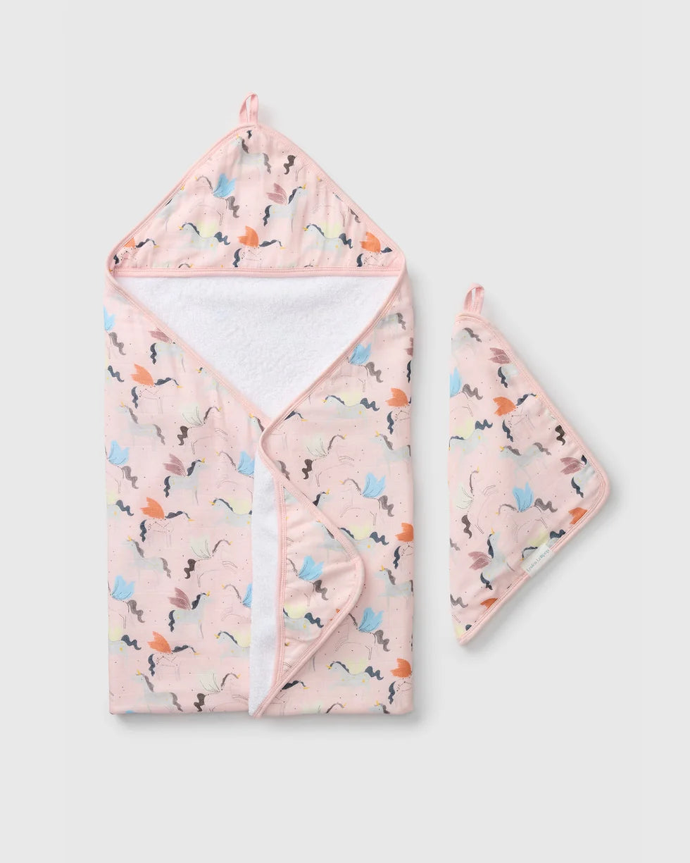 HOODED TOWEL SET | UNICORN BALLET