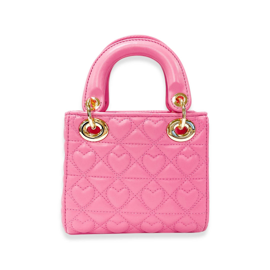 HEART-QUILTED BAG | FUCHSIA
