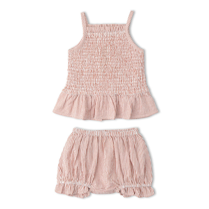 SMOCKED TOP AND BLOOMER SET