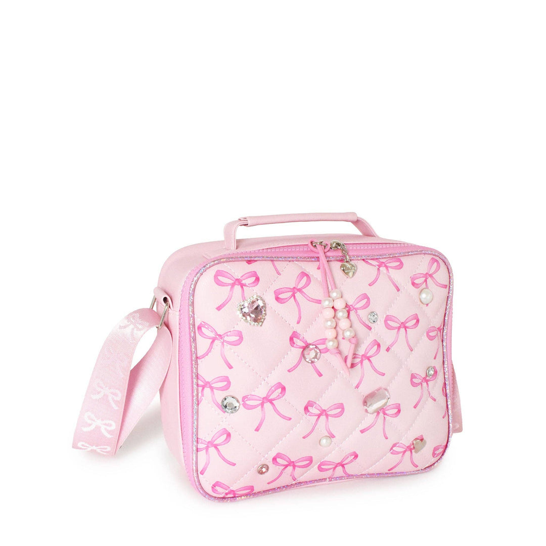 BOW GEM QUILTED LUNCH BAG WITH CHARM