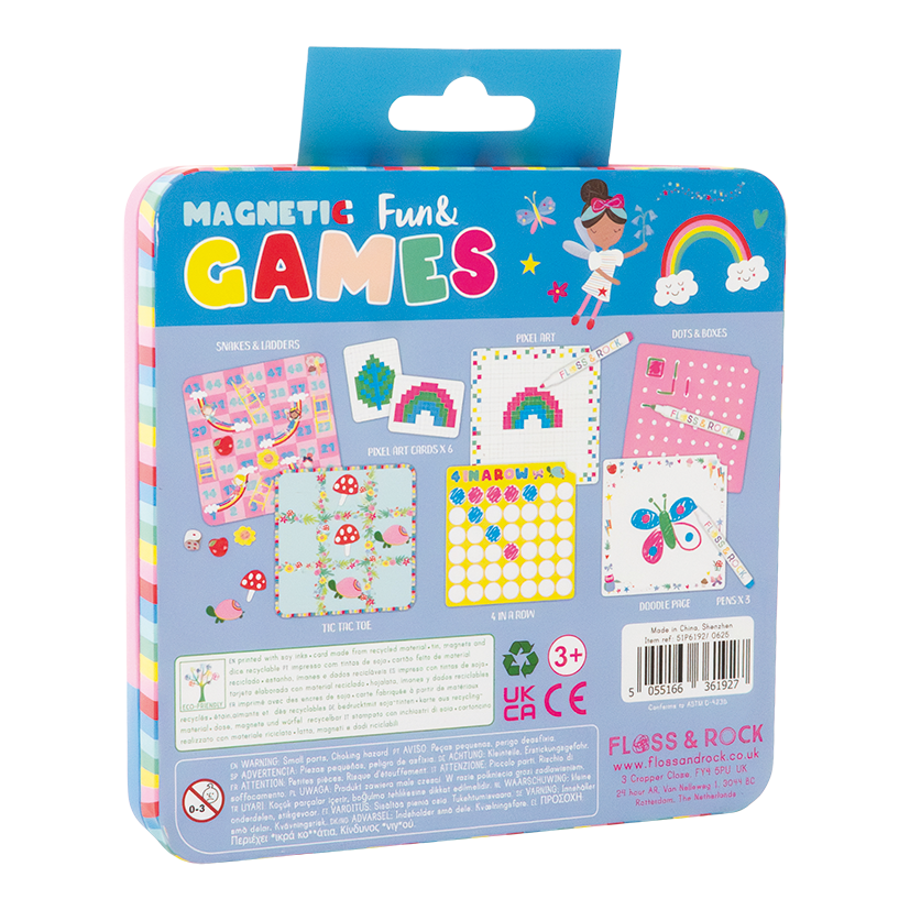 MAGNETIC FUN & GAMES TIN - RAINBOW FAIRY
