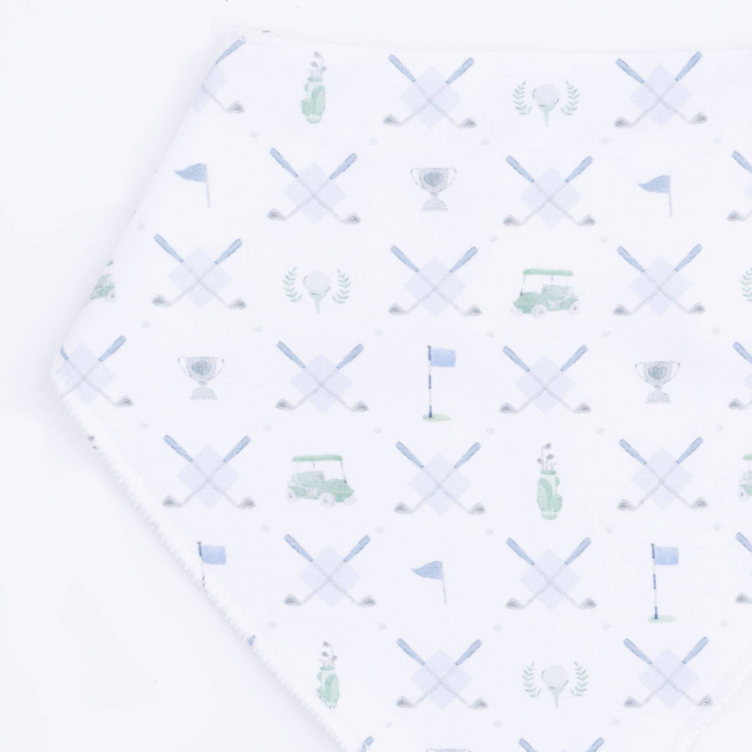 BANDANA BIB | GOLF TRELLIS BLUE