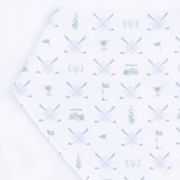BANDANA BIB | GOLF TRELLIS BLUE