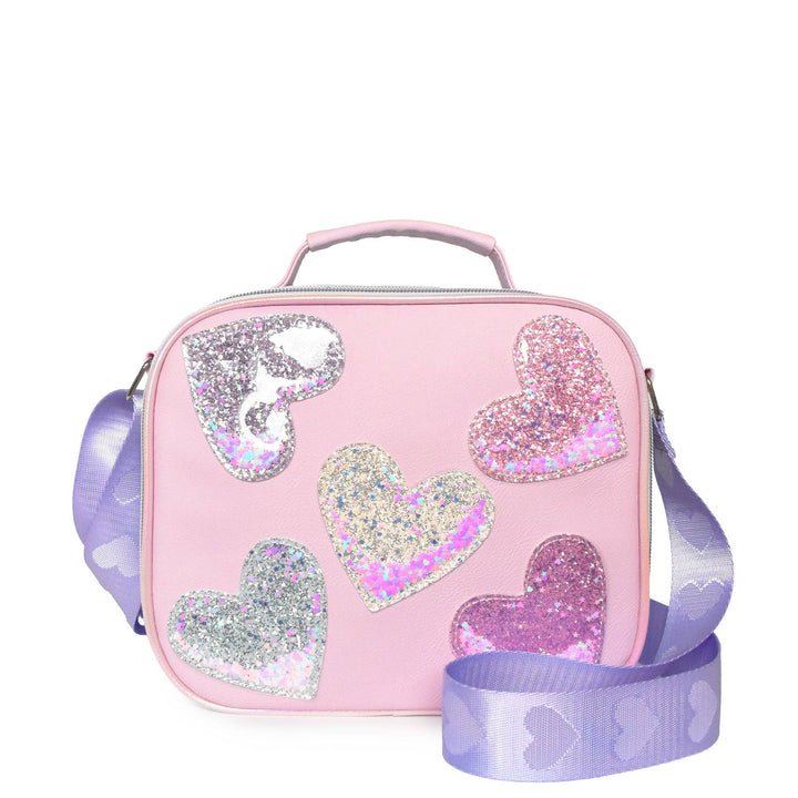 CONFETTI HEARTS COLOR BLOCK LUNCH BAG