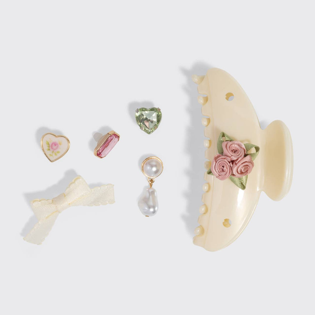 KITSCHPOP CLAW CLIP 7PC SET | PEARLIZED CREAM