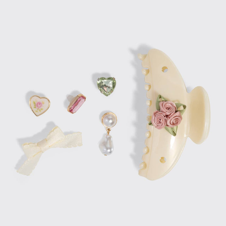 KITSCHPOP CLAW CLIP 7PC SET | PEARLIZED CREAM