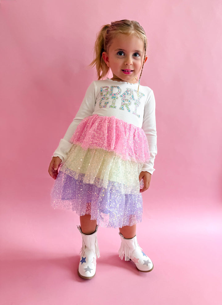 BDAY GIRL RHINESTONE DRESS