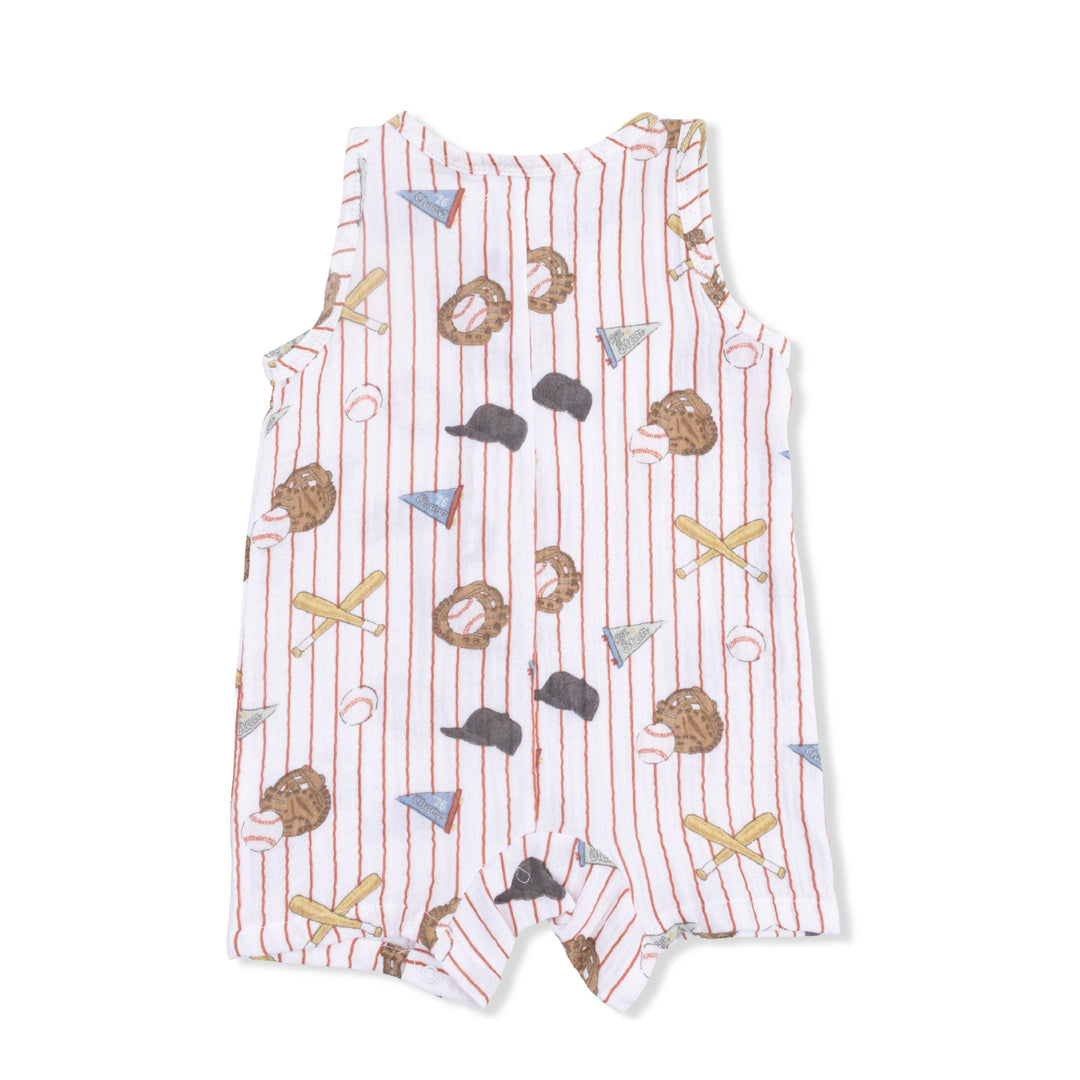 SHORTIE ROMPER | VINTAGE BASEBALL STRIPE