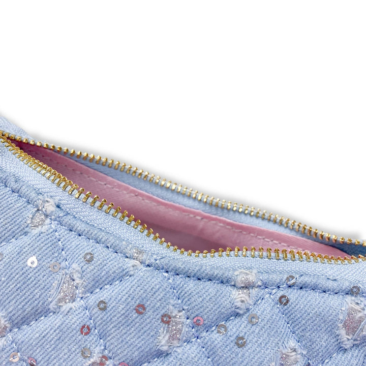 DENIM CRESCENT PURSE