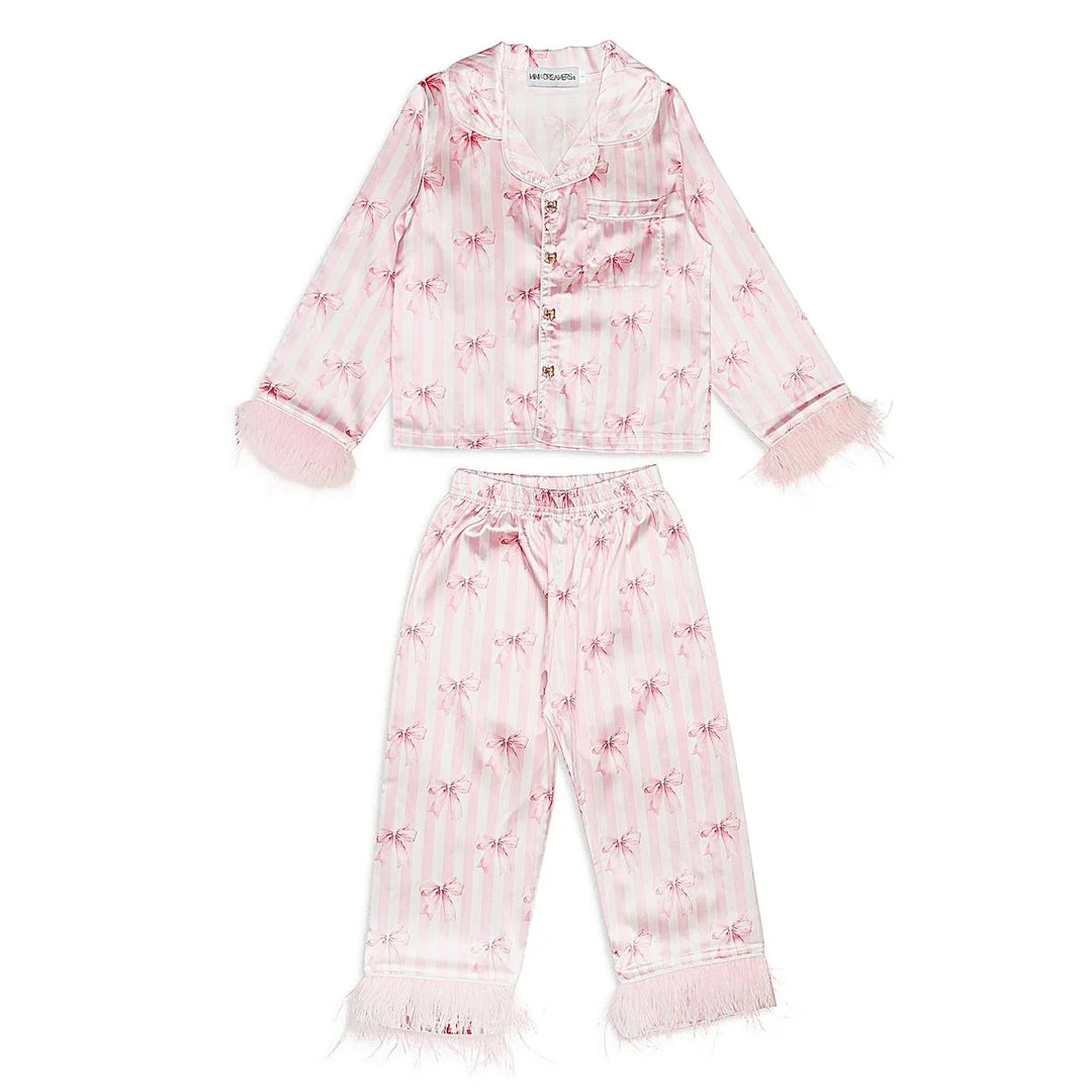 BOWS SILKY SET W/ FEATHERS