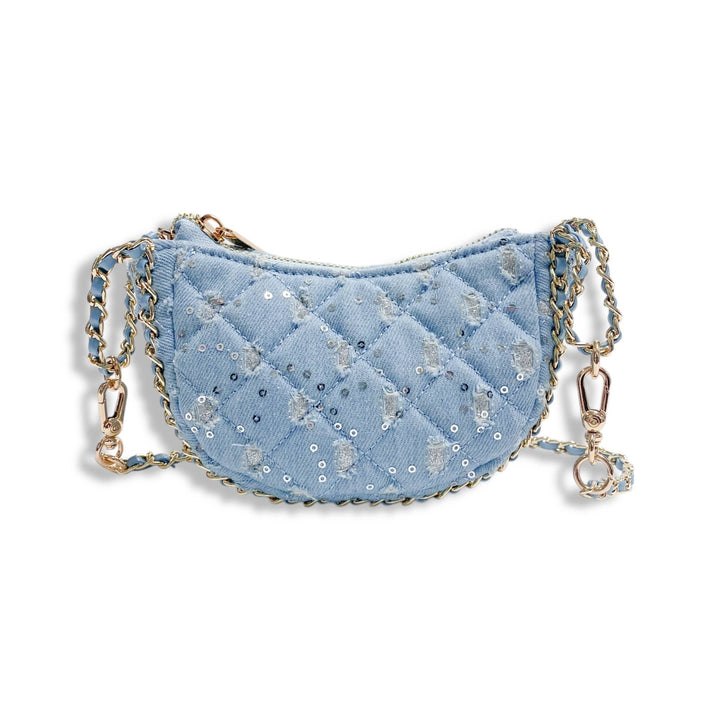 DENIM CRESCENT PURSE