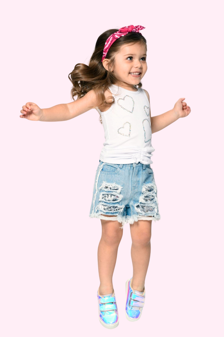 RHINESTONE HEART TANK