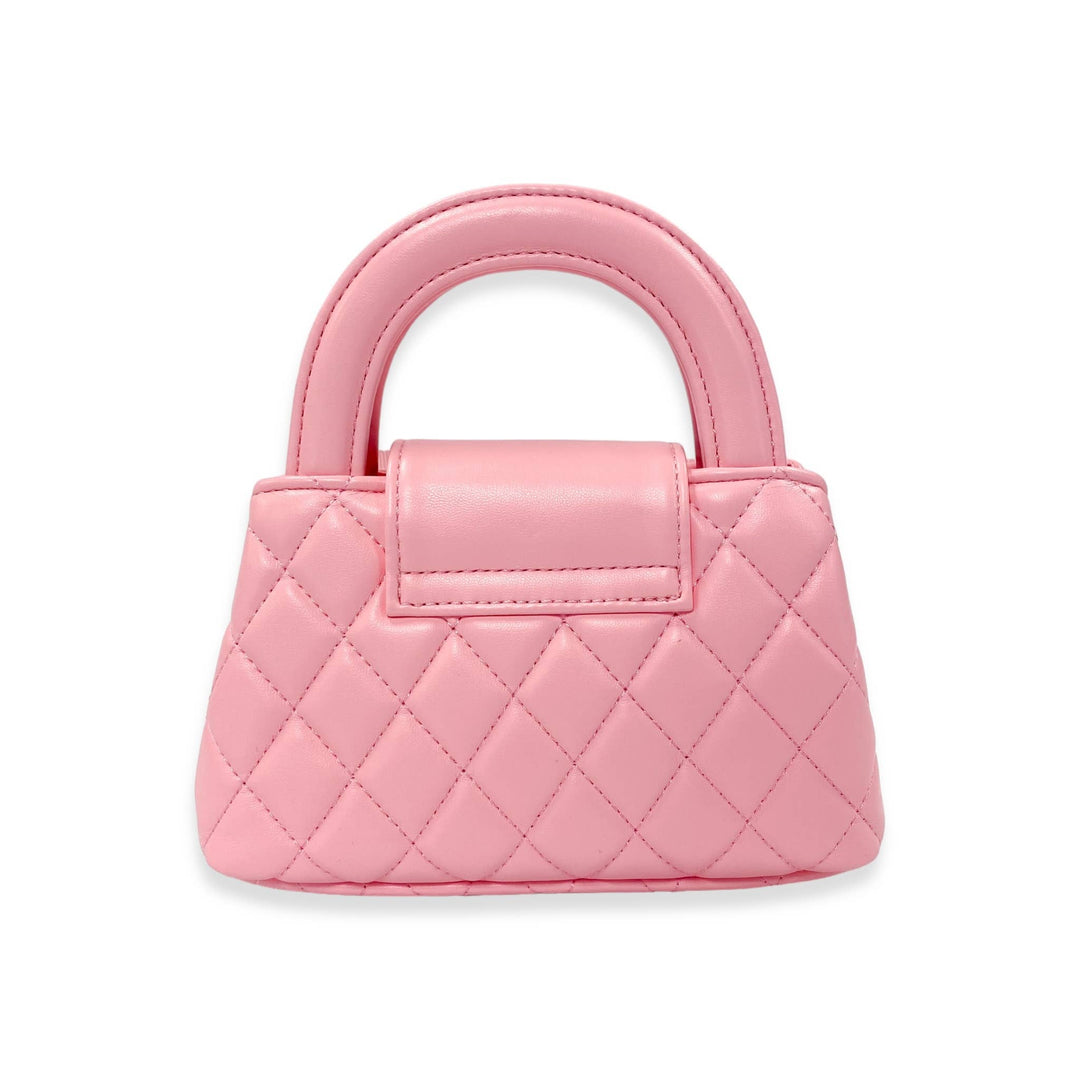 FLORAL APPLIQUÉ QUILTED BAG | BLACK