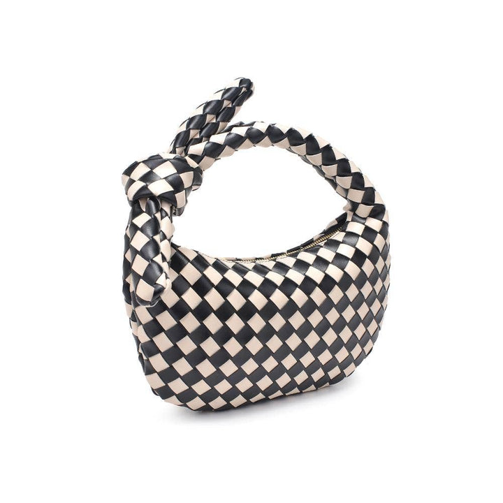 LIZBETH WOVEN KNOT CLUTCH | BLACK