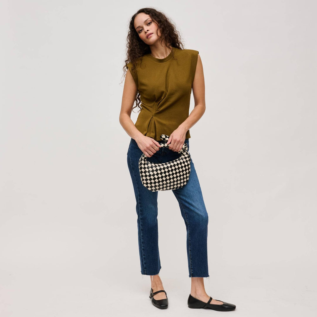 LIZBETH WOVEN KNOT CLUTCH | PISTACHIO