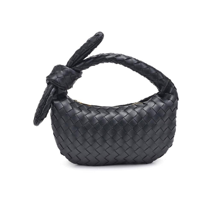 LIZBETH WOVEN KNOT CLUTCH | BLACK